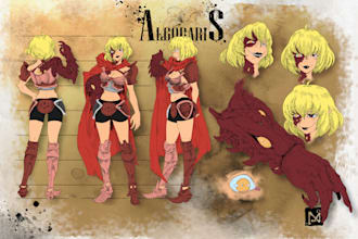 create a model sheet of your character