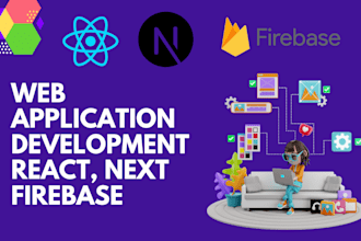 create web application using react, next or firebase