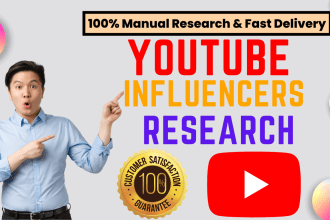 do youtube influencer research and make influencer list