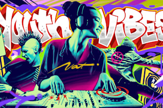 create unique graffiti style pop art potrait