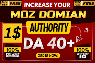increase domain authority moz da 40 plus permanent for 1 USD