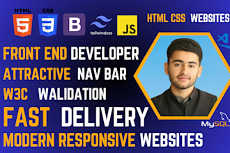 create responsive websites design in HTML CSS javascript