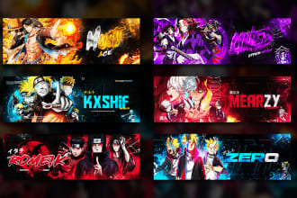design amazing anime header or gaming banner for you