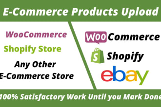 do woocommerce, shopify product listing and upload by data entry