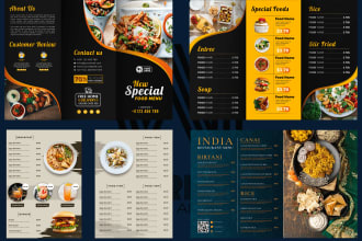 create menus for restaurants, flyers, menu cards, menu boards, or brochures