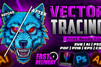 vectorize image or logo in 1 hour clean and scalable file