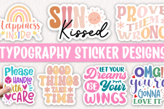 do cute typography sticker for your small business