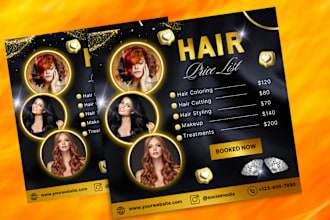 do lash extension and hair extension flyers, beauty flyers
