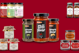 create seasoning, herbs, spice, rub, pikliz, salsa, dips, pepper label design