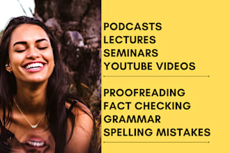 correct grammar, punctuation, and proofread auto transcripts