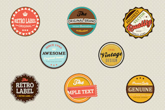 design a professional retro logo, badge, label