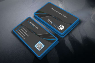 design 2 sided business card print ready with free qr code