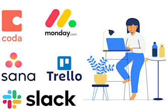 setup project management on coda monday trello asana slack