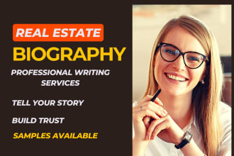 write professional real estate bio, realtor bio, agent bio