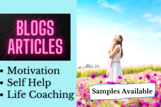 write wellness, life coaching and lifestyle blogs with SEO