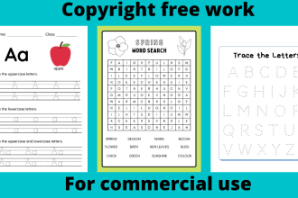 do custom kids worksheets,activity book,kdp books and kindle activities