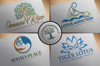 design mental health, fitness, massage, therapy gym, yoga and spa logo