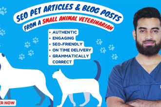 write pet articles and blog posts as a small animal veterinarian