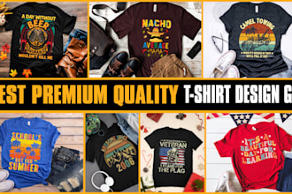 do retro vintage graphics t shirt design for pod business