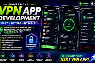 build secure VPN app for android and IOS with admin panel