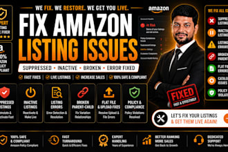 fix amazon listing issues, fix amazon variation listings, and parent child error