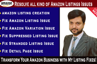 fix amazon fba listing issues, create, and merge variations
