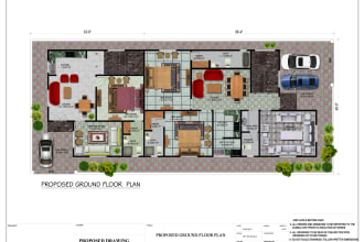 redraw 2d floor plan for real estate agent