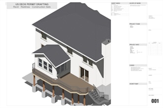 draft deck construction drawing sets for US permits