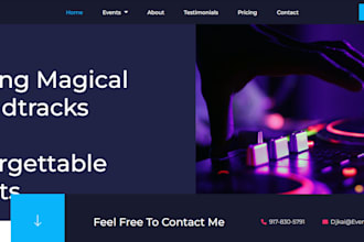 create music website, dj website, producer, band website