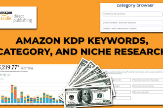 amazon KDP keywords, category, and do niche research for your kdp books