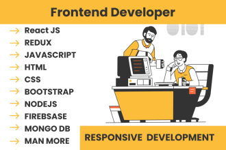 make expert react js HTML CSS javascript responsive website