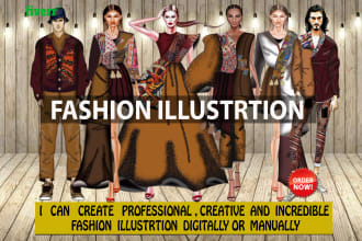 draw fashion illustrations sketches manually and digitally