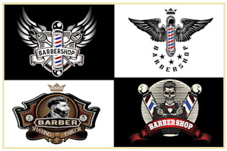 design cool and attractive barber shop and beauty salon logo