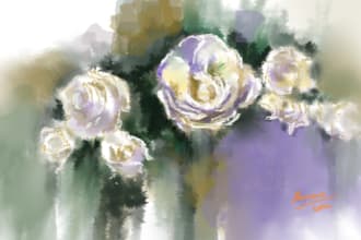 paint watercolor flowers and botanical illustrations