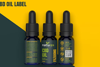 design impressive cbd labels, hemp oil, and bottle labels