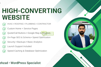 design hvac, roofing and plumbing contractor website in wordpress