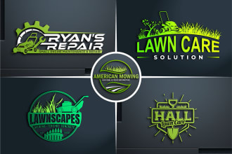 create landscape, trimming, agriculture and lawn care logo