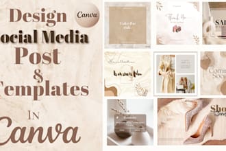 design social media templates, instagram and facebook post in canva