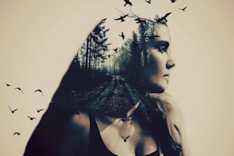 create a photo montage of you with a poster for a gift