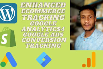 fix or setup google analytics4,ga4, enhance ecommerce tracking, via tag manager