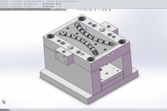 do plastic injection mold and sheet metal parts and die in solidworks