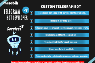 create custom telegram bot for you