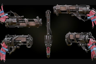 create a game ready 3d weapon model