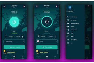 develop android vpn app with admin panel for admob ads