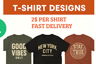 create custom and trendy shirt design or t shirt logo for you