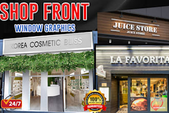 design amazing shop front, storefront, signboard, signage, billboard design