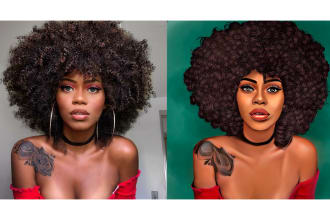 draw african black people digital portrait art
