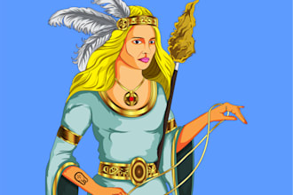 do custom 2d illustration fantasy realistic character design nfts