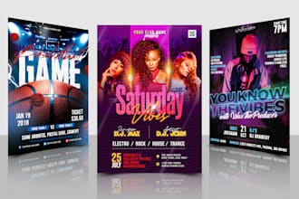 design sports, party, club and event flyer or poster