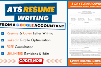 write a professional accounting resume, cover letter, or linkedin profile